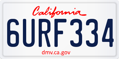 CA license plate 6URF334