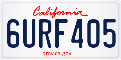 CA license plate 6URF405
