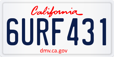 CA license plate 6URF431
