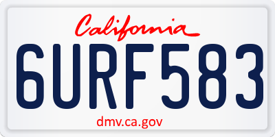 CA license plate 6URF583