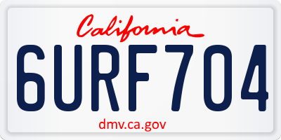 CA license plate 6URF704