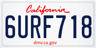 CA license plate 6URF718