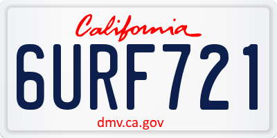 CA license plate 6URF721