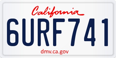 CA license plate 6URF741