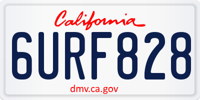 CA license plate 6URF828