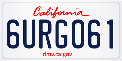 CA license plate 6URG061