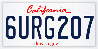 CA license plate 6URG207
