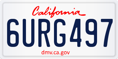 CA license plate 6URG497