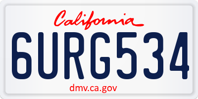 CA license plate 6URG534