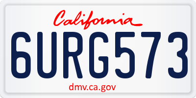 CA license plate 6URG573