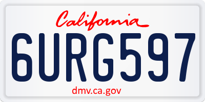 CA license plate 6URG597
