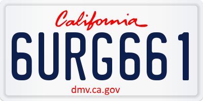 CA license plate 6URG661