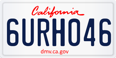 CA license plate 6URH046