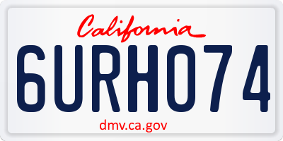 CA license plate 6URH074