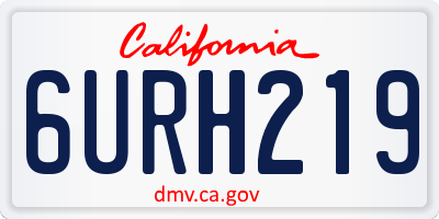 CA license plate 6URH219