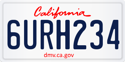CA license plate 6URH234