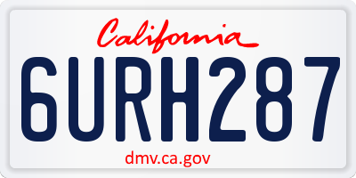 CA license plate 6URH287