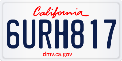 CA license plate 6URH817