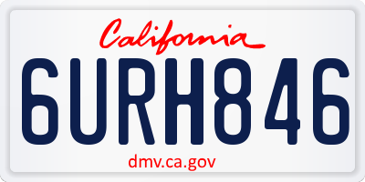 CA license plate 6URH846