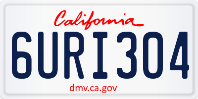 CA license plate 6URI304