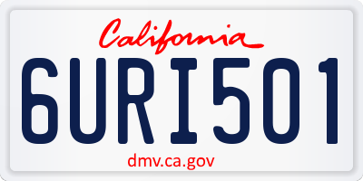 CA license plate 6URI501