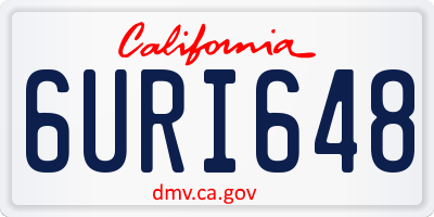 CA license plate 6URI648