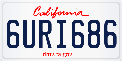 CA license plate 6URI686