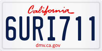 CA license plate 6URI711