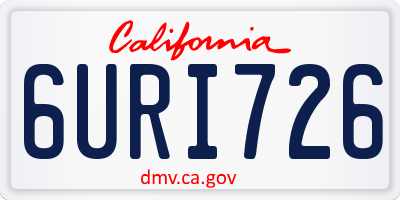 CA license plate 6URI726