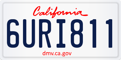 CA license plate 6URI811