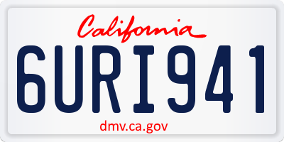 CA license plate 6URI941