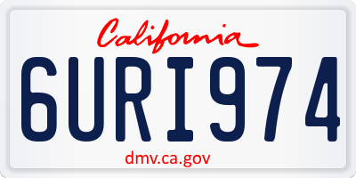 CA license plate 6URI974
