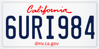 CA license plate 6URI984