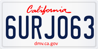 CA license plate 6URJ063