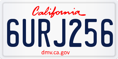 CA license plate 6URJ256