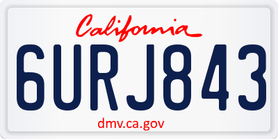 CA license plate 6URJ843