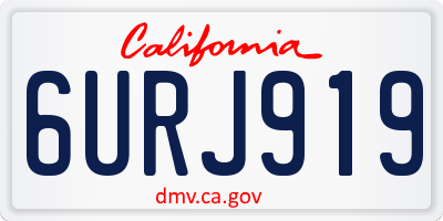 CA license plate 6URJ919