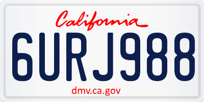 CA license plate 6URJ988