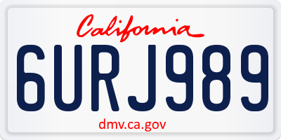 CA license plate 6URJ989