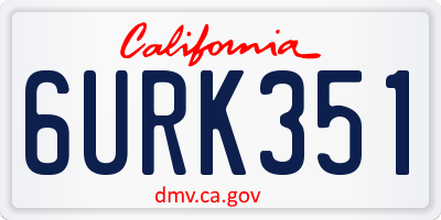 CA license plate 6URK351