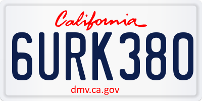 CA license plate 6URK380