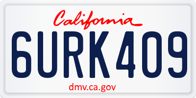 CA license plate 6URK409