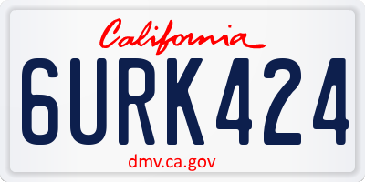 CA license plate 6URK424