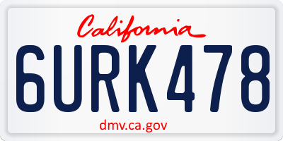 CA license plate 6URK478