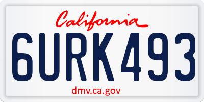 CA license plate 6URK493