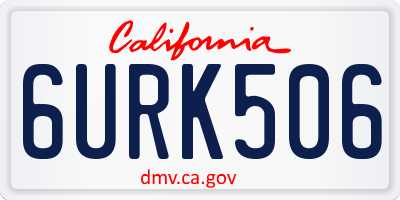 CA license plate 6URK506