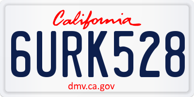 CA license plate 6URK528