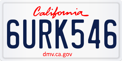 CA license plate 6URK546