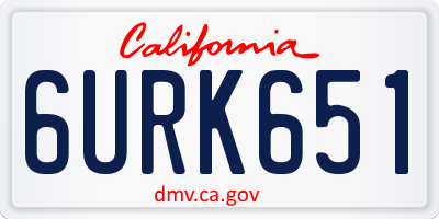 CA license plate 6URK651