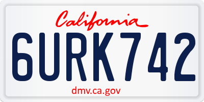 CA license plate 6URK742